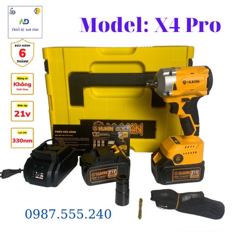 Máy siết bulong pin HUKAN X4 Pro lực siết 330NM dòng compart chính hãng