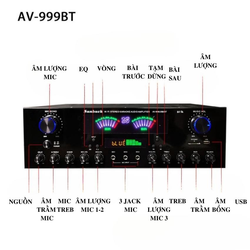 Âmly karaoke mini, Amly Bluetooth sunbuck av-999av Công Suất Lớn Âm Thanh Hay, Âm Bass Chuẩn, Kết Nối bluetooth 5.0