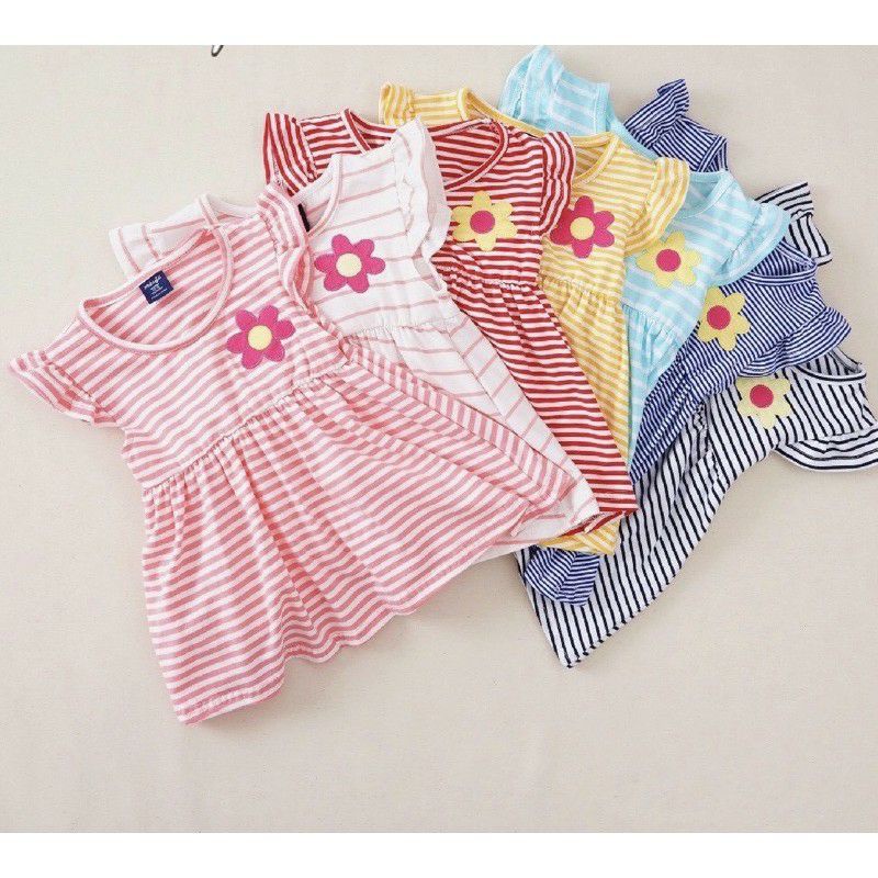Mới | Váy đầm kẻ in hoa Daisy cực xinh cho bé yêu 7-17kg