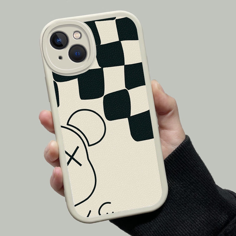 Vỏ điện thoại Phim hoạt hình đơn giản Vỏ silicon hình gấu kẻ sọc cho iPhone 12 11Pro 13 14ProMax 14Plus 6s 7 8Plus 6g X XR XsMax