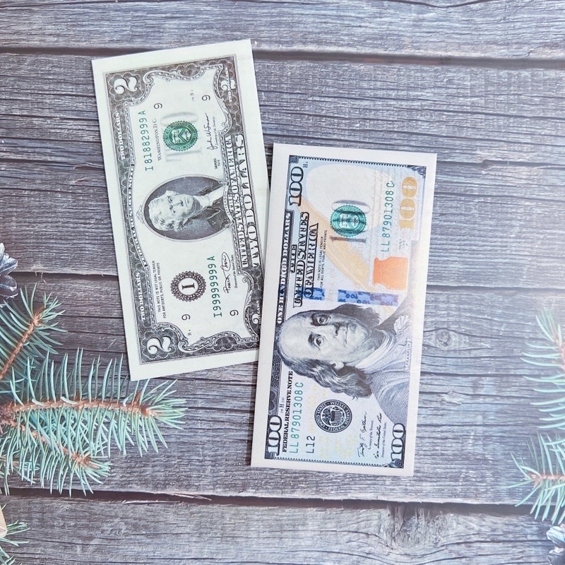 Lì Xì Xấp 10 Cái Mẫu Đô La Giấy Dày, Cứng Cáp