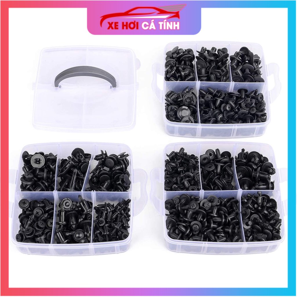 Bộ 620 Xe Ô Tô Kẹp Lai Dây Khóa Cửa Viền Ốp Lưng Đinh Tán Bình Giữ Nhiệt Nắp Động Cơ Thích Hợp Cho Fender Phụ Tùng Ô Tô