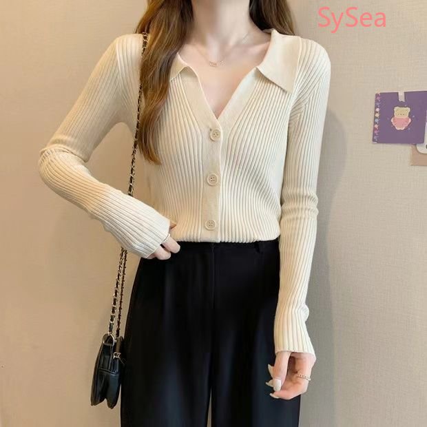 Áo Khoác Cardigan Dệt Kim Cổ Bẻ Thời Trang Mùa Thu Hàn Quốc Cho Nữ