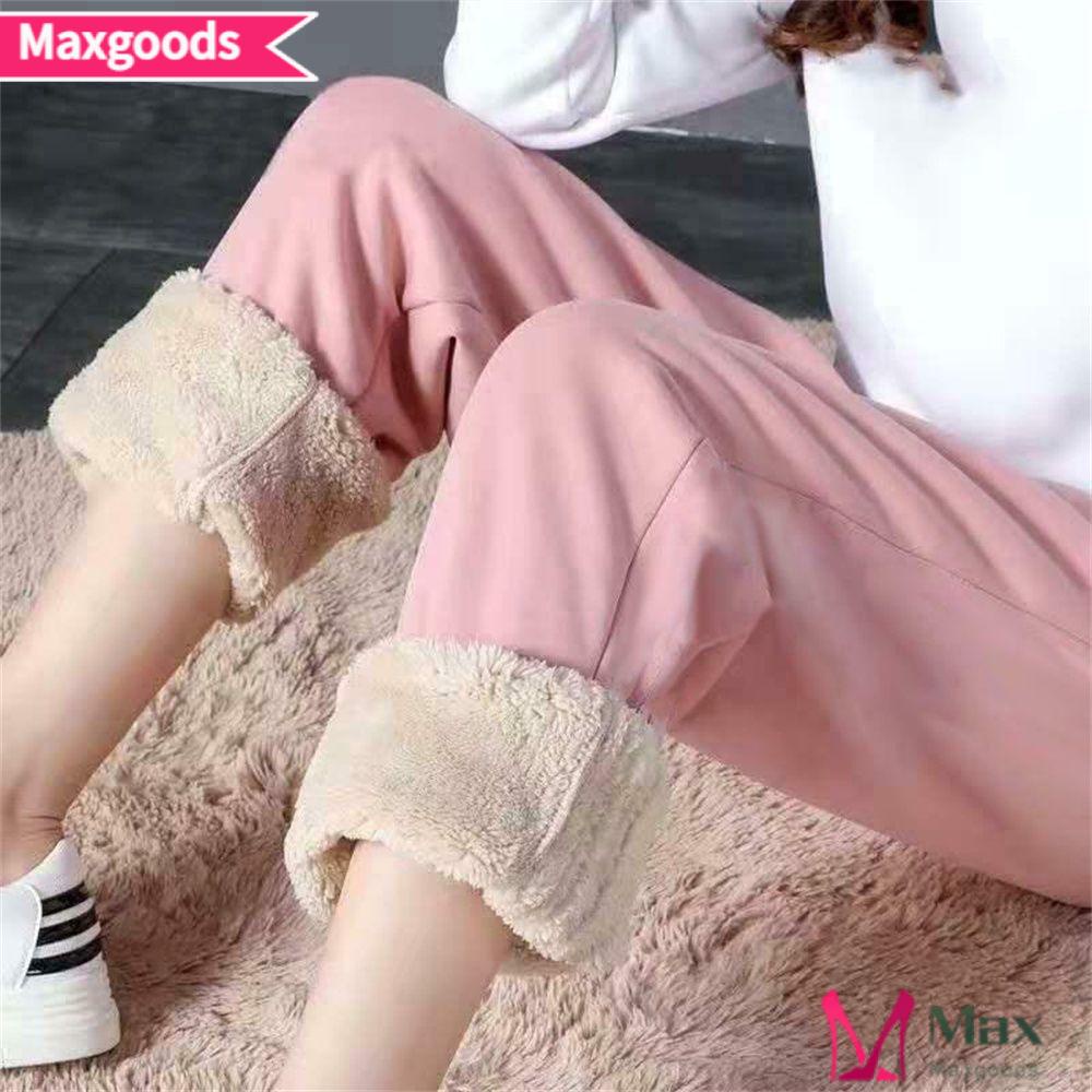 Quần Dài Lót Lông Cừu Dày Dặn Ấm Áp Co Giãn Tốt Thời Trang Cho Nữ