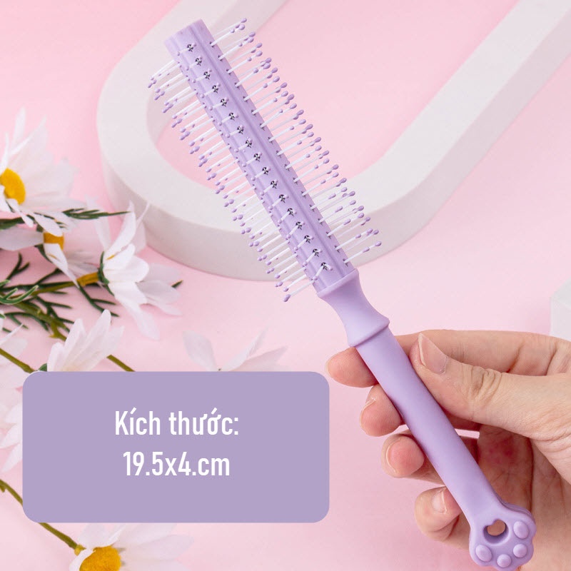 Lược tròn tạo kiểu tóc - Lược tròn tạo phồng tóc 19.5x4cm #HM