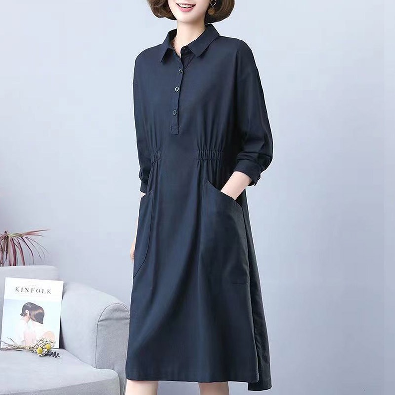 NRVP Đầm Dài Tay Dáng Rộng In Họa Tiết Xinh Xắn Theo Phong Cách Hàn Quốc Dành Cho Nữ