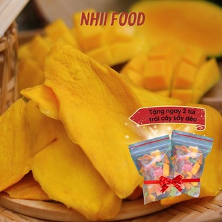Xoài sấy dẻo không đường loại 1, Xoài sấy muối ớt hũ 500gr NHII FOOD thực phẩm sạch nhà làm