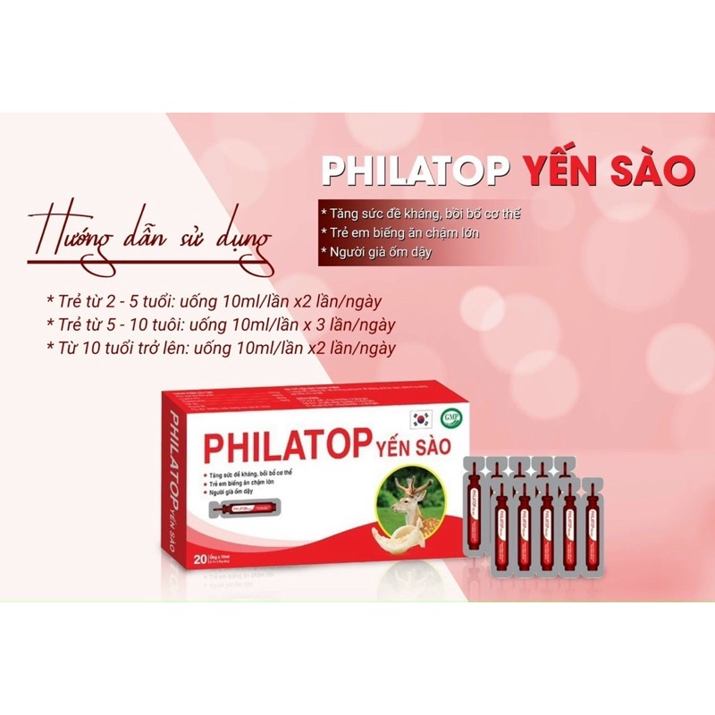 Siro Yến Sào PhiLatop ( Hộp 20 Ống) Chính Hãng