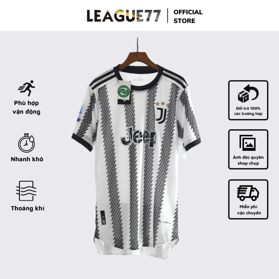 Bộ quần áo thể thao nam Juventus 22/23 sân nhà - set quần áo đá bóng nam nữ màu trắng đen ngắn tay form âu Leaguestore *