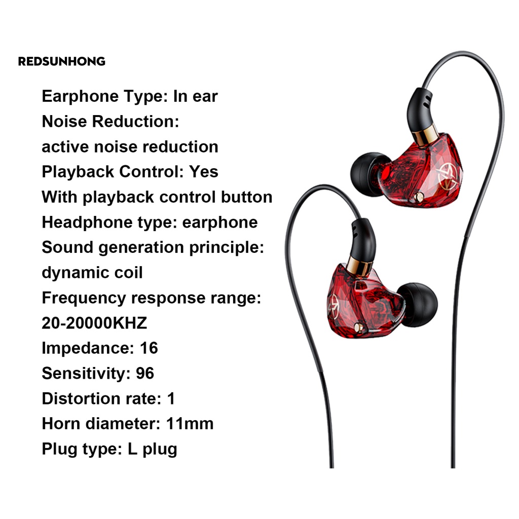 Tai Nghe Thể Thao Nhét Tai Giắc Cắm 3.5mm Giảm Tiếng Ồn