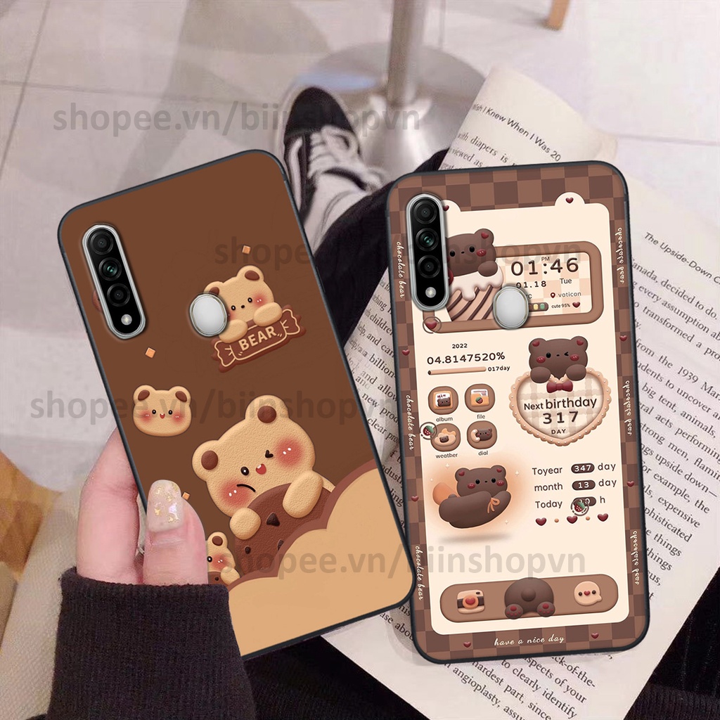 Ốp Oppo A31 in hình gấu chocolate kẹo ngọt siêu đẹp siêu xinh