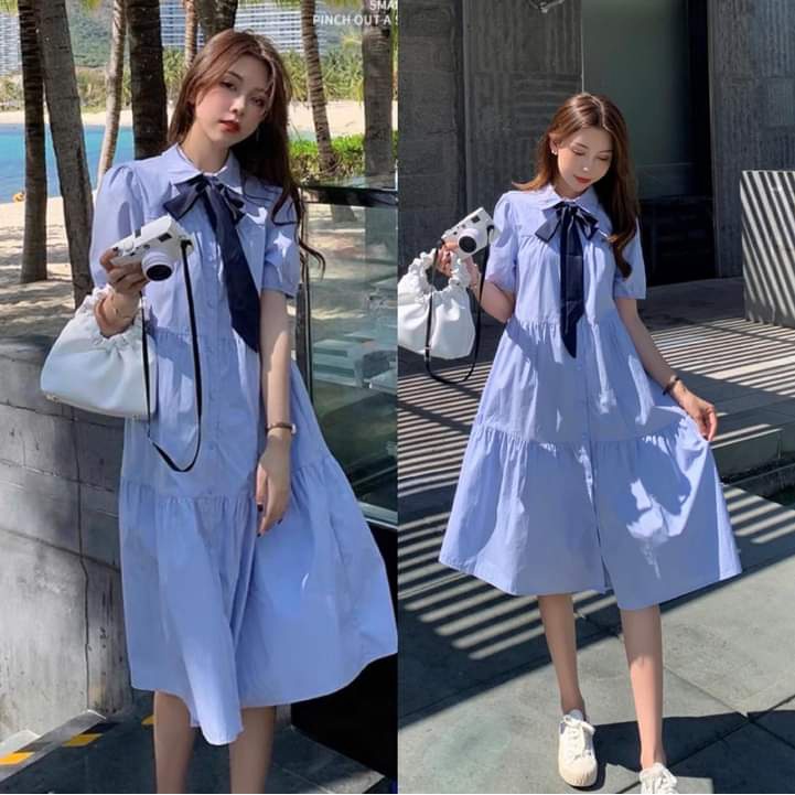 Đầm babydoll  phù hợp mọi phom người, đầm bigsize bầu bì bon chen thoải mái
