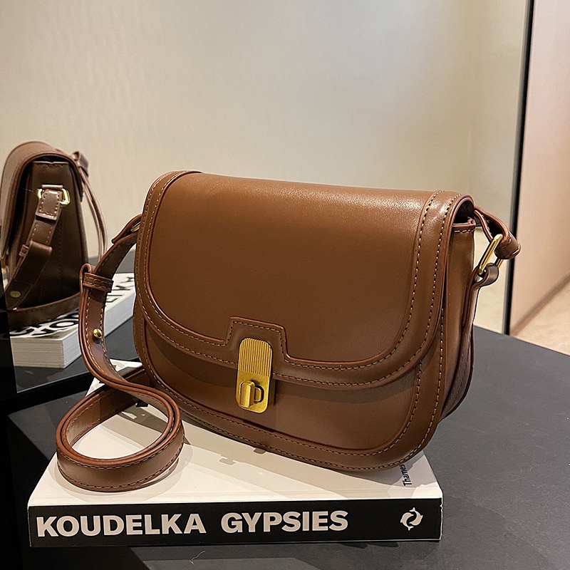 Ielgy Túi Yên Ngựa Màu Trơn Chất Lượng Cao Cho Nữ