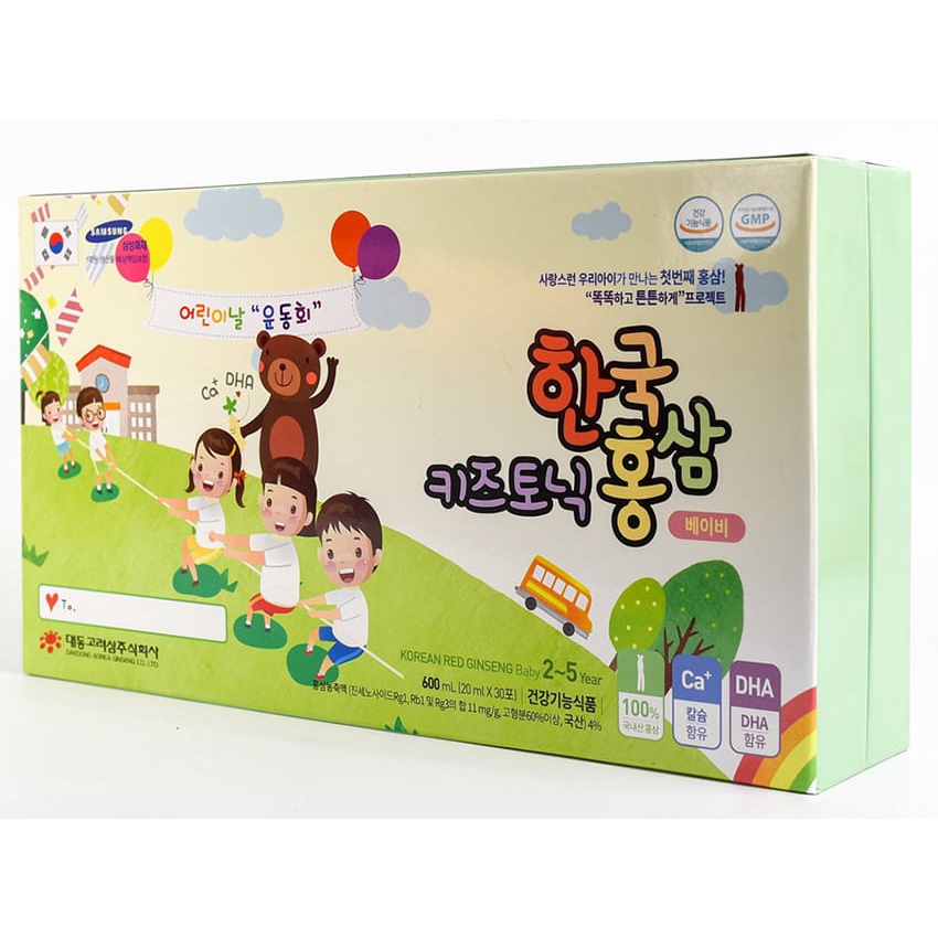 Nước Hồng Sâm Baby Daedong Cho Trẻ Em 2 – 5 Tuổi Hộp 30 Gói Chính Hãng Hàn Quốc