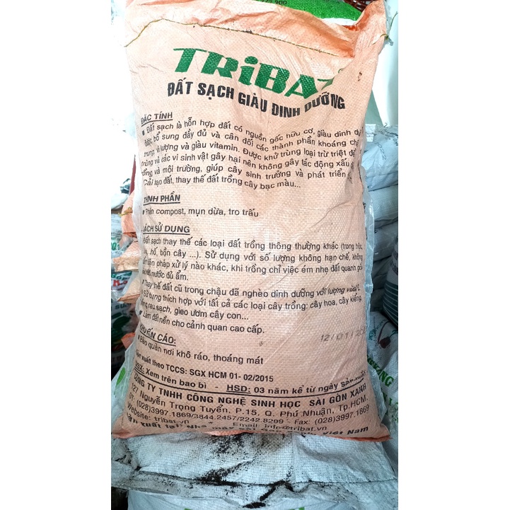 Đất sạch hữu cơ Tribat giàu dinh dưỡng 50dm3