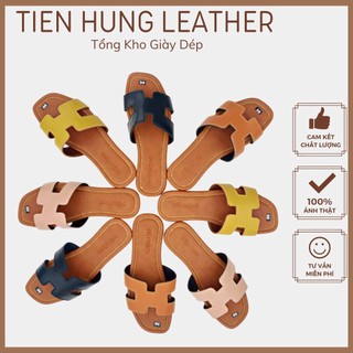 Sandal bệt nữ đế bằng, dép lê nữ chữ H dép nữ quai ngang thời trang Tiến Hùng TH0001