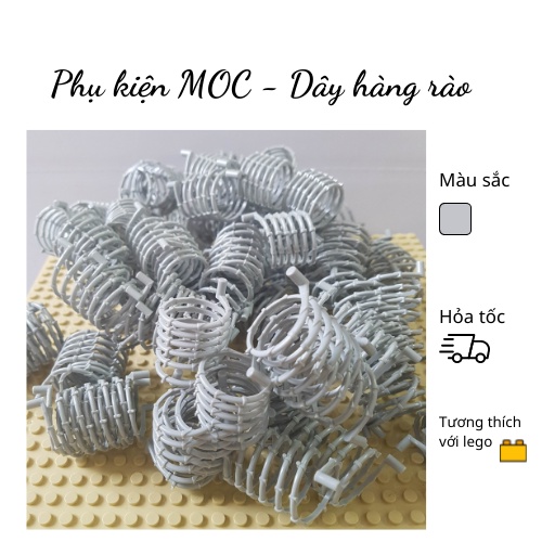 Phụ kiện lego, MOC, Combo 5 cuộn dây hàng rào, thép gai xoắn