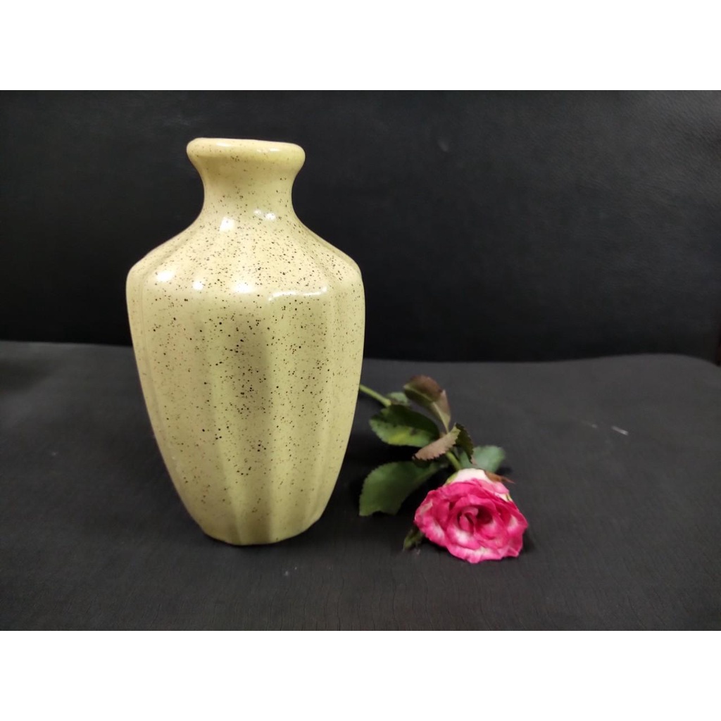 Lọ hoa, Bình hoa mini gốm sứ Bát Tràng men màu vàngtrang trí nhà cửa cực xinh