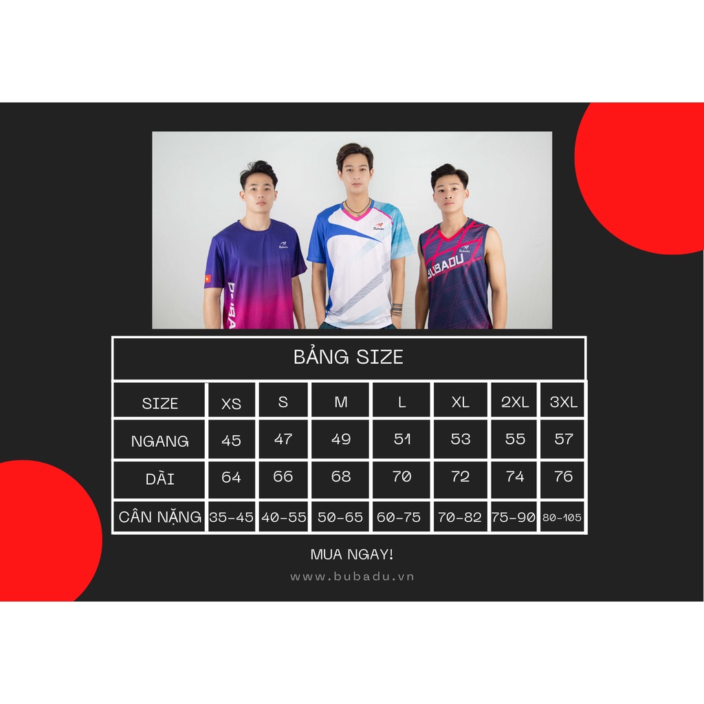 ÁO CẦU LÔNG POLO CÓ CỔ MÀU XANH THAN CHÍNH HÃNG BUBADU