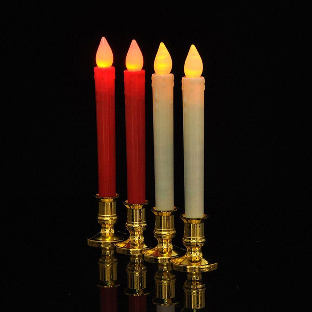 YIYU Chân Nến Giả Màu Vàng / Bạc Dùng Trang Trí Tiệc Giáng Sinh