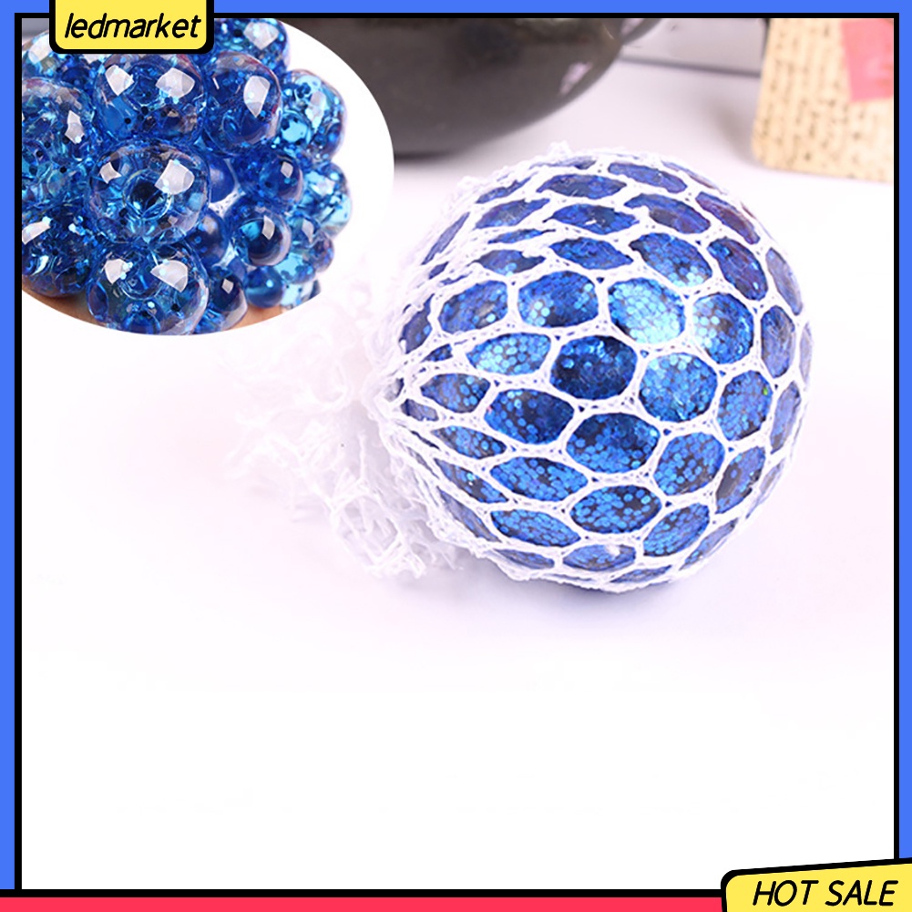 Đồ Chơi Nắn Bóp Đàn Hồi Giảm Stress Hình Hạt Đậu Đính Kim Sa