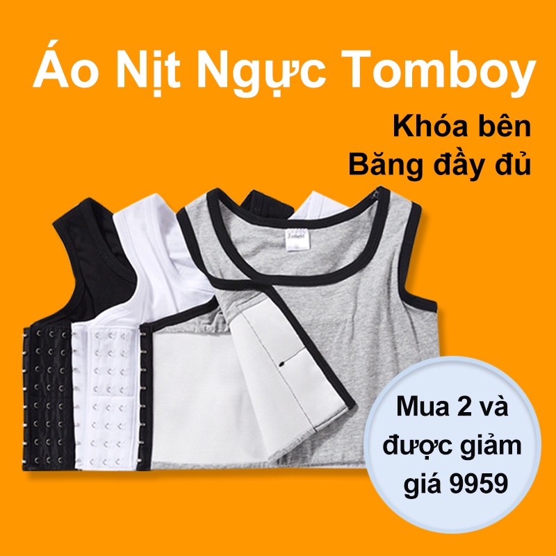 Áo Crop Top Ôm Ngực Thoáng Khí Tomboy Trong Suốt Có Khóa Cài Bên