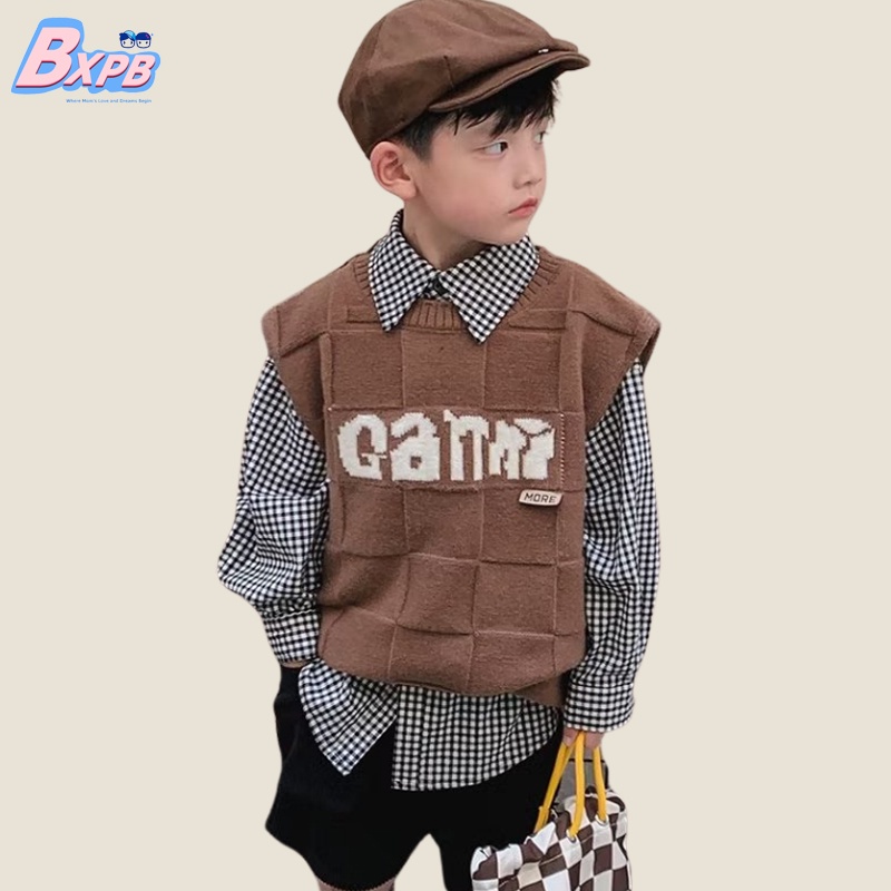 Áo sweater BXPB không tay phong cách Hàn Quốc hợp thời trang cho bé 4-15 tuổi tùy chọn màu sắc