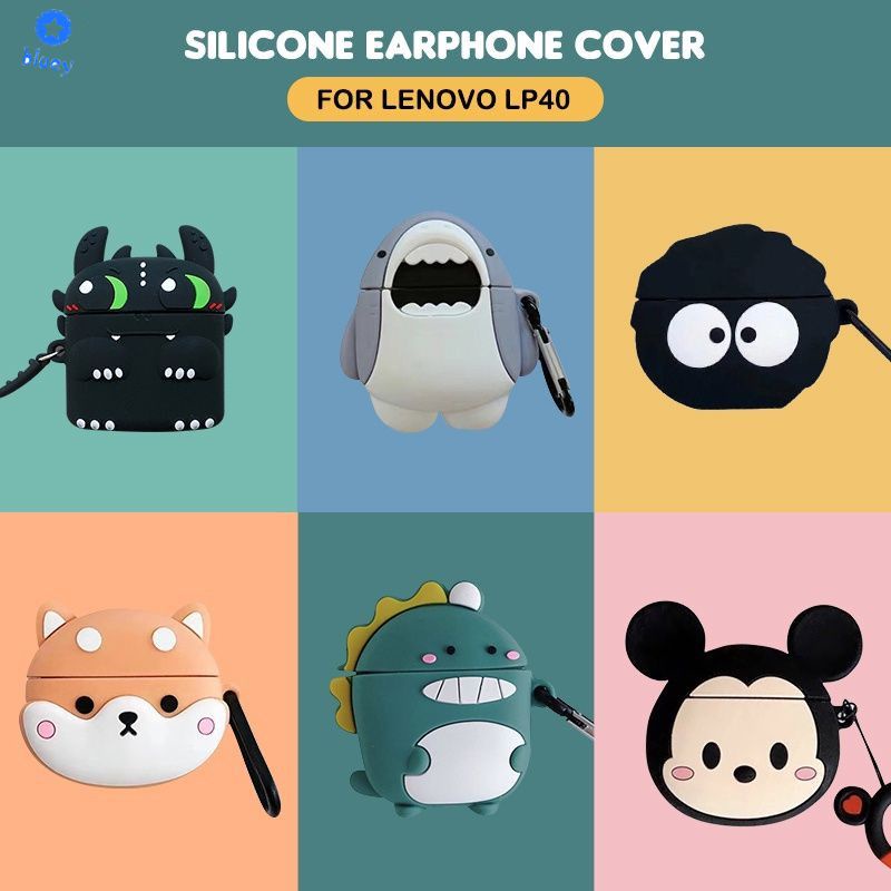Hoạt Hình Dễ Thương Tai Nghe Vỏ Lenovo Lp40 Tai Nghe Ốp Lưng Bluetooth Không Dây Sạc Có Nắp Đậy Silicone Mềm Chống Rơi chống Rơi Vỡ 【Bluey】