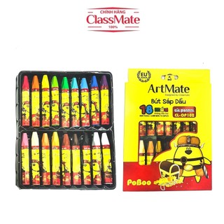 Bút Sáp Dầu Cao Cấp ARTMATE 18 Màu Sắc Tự Nhiên, Mịn Bóng, An Toàn Cho Bé Tập Tô - Hộp 18 Chiếc CL-OP102