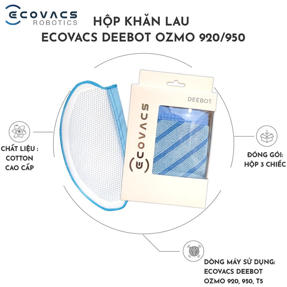 Hộp khăn lau Ecovacs Deebot Ozmo 920/950 - Hàng Chính Hãng - bản quốc tế