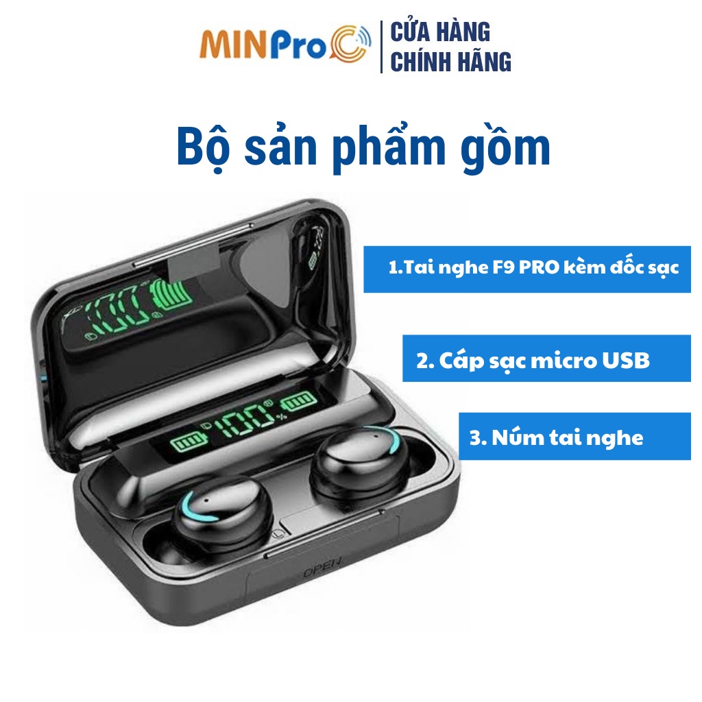 Tai nghe Bluetooth không dây AMOI F9 MINPRO giá rẻ cảm biến vân tay chống nước, âm thanh chất lượng cao