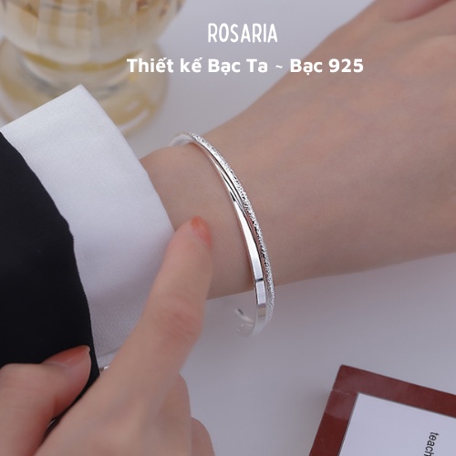 Vòng tay lắc tay bạc nữ thiết kế tròn trơn không gây dị ứng bạc ta S925 100% Rosaria Accessories