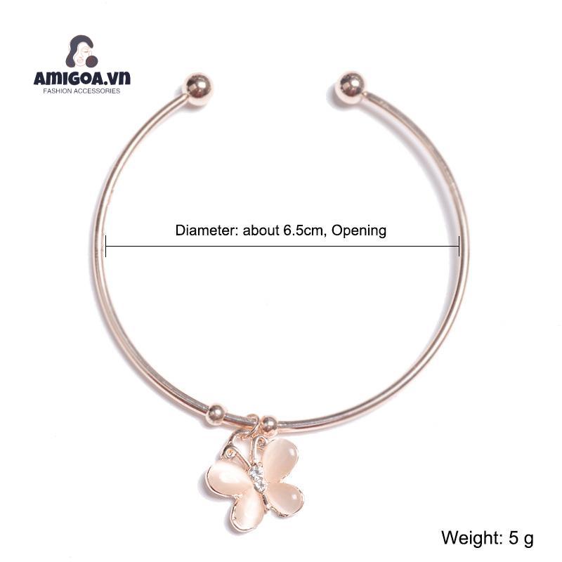 ✨✨Vòng Tay Hở Đính Đá Zircon Hình Bướm Đơn Giản Dễ Phối Đồ Cho Nữ