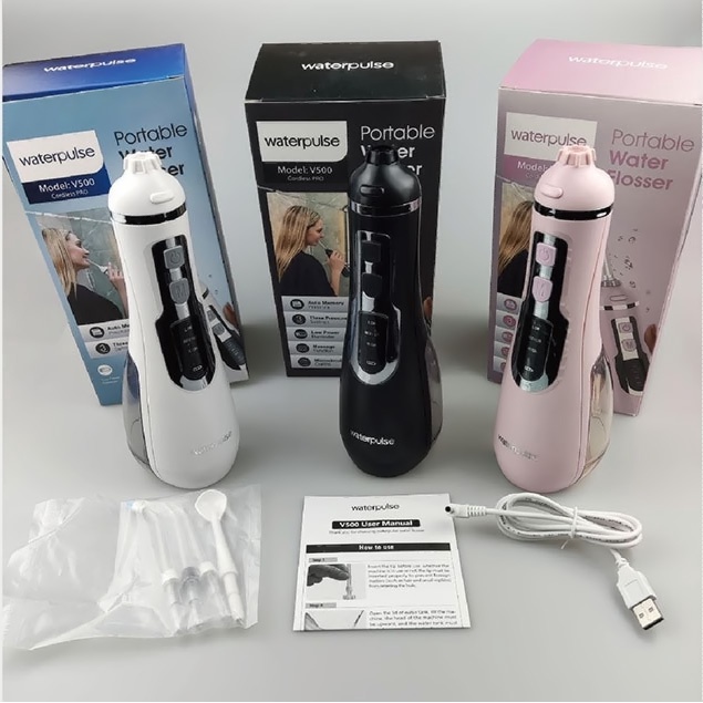 Máy Tăm Nước Cầm Tay Mini Xịt Vệ Sinh Răng Miệng Waterpulse V500 Cao Cấp Thế Hệ Mới 2021-Nhập Khẩu Chính Hãng