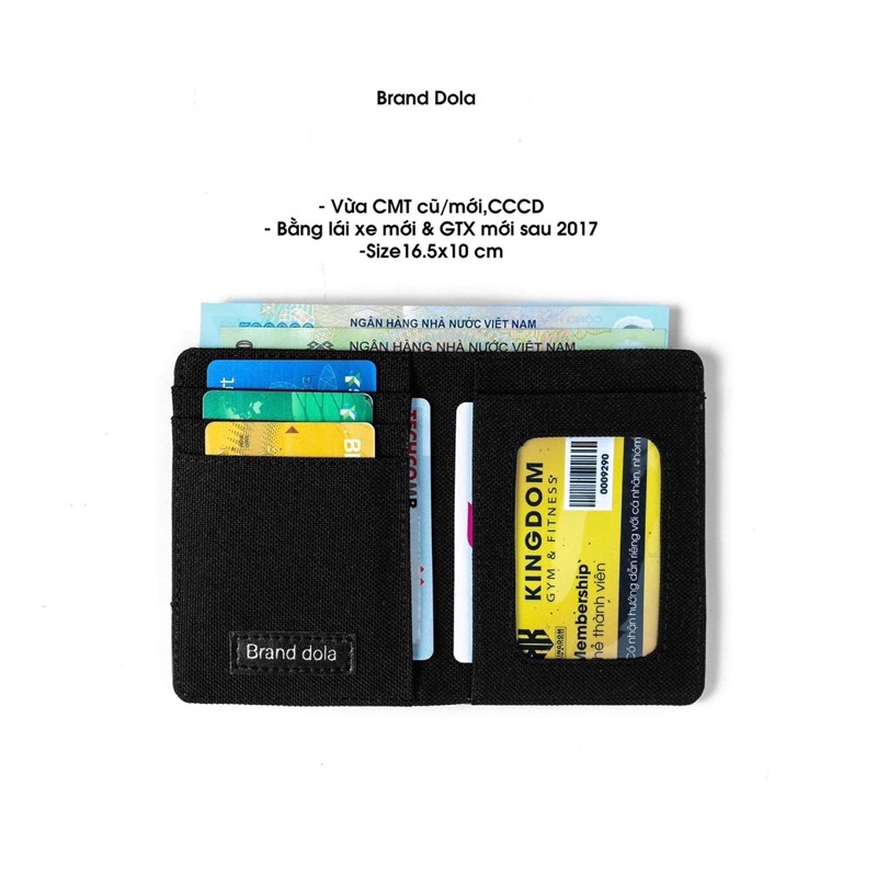 Ví vải unisex dáng đứng Brand Đôla