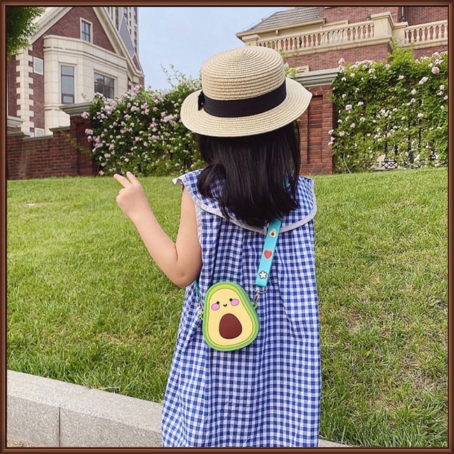 Túi Đeo Chéo Bằng Silicon Họa Tiết Trái Cây Hoạt Hình Dễ Thương Cho Bé