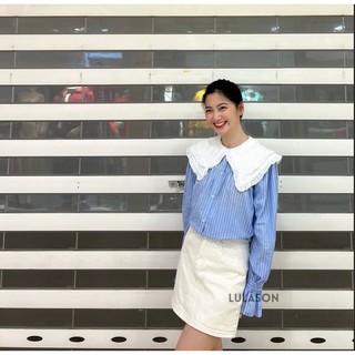 SƠ MI OVERSIZE TAY BỒNG CỔ BÈO