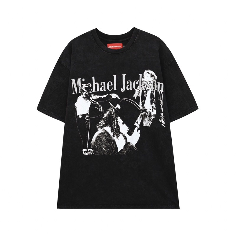 Áo thun wash in hình cổ điển  - Michael Jackson