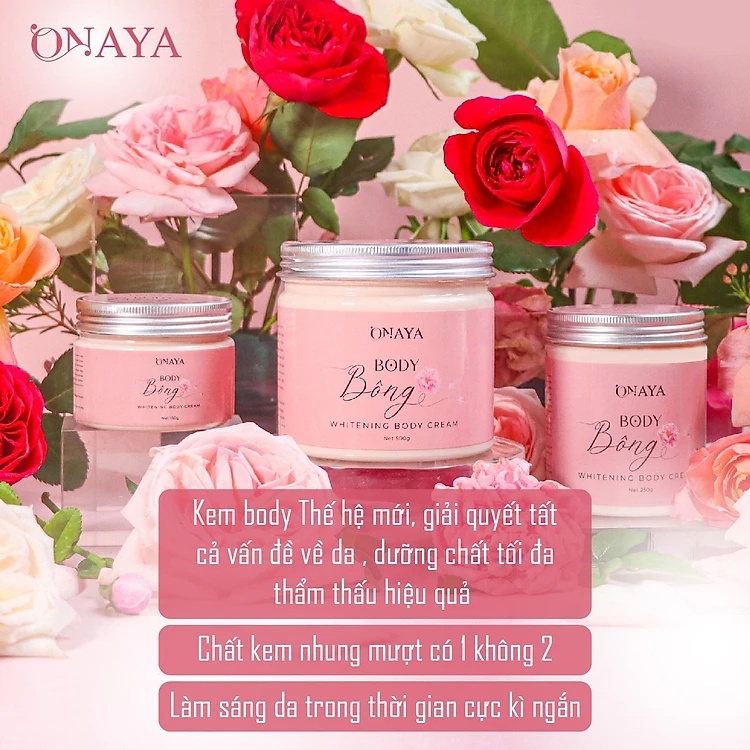 Kem Dưỡng Trắng Da Body Bông ONAYA 500g