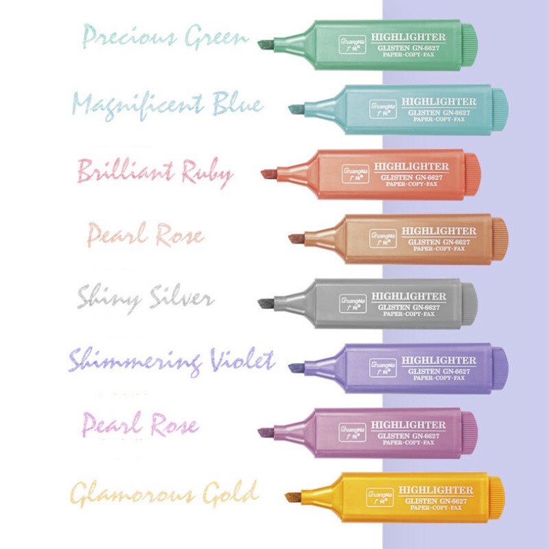 Bút highlighter -GLISTEN bút dạ quang ánh nhũ kim tuyến Bistore 01