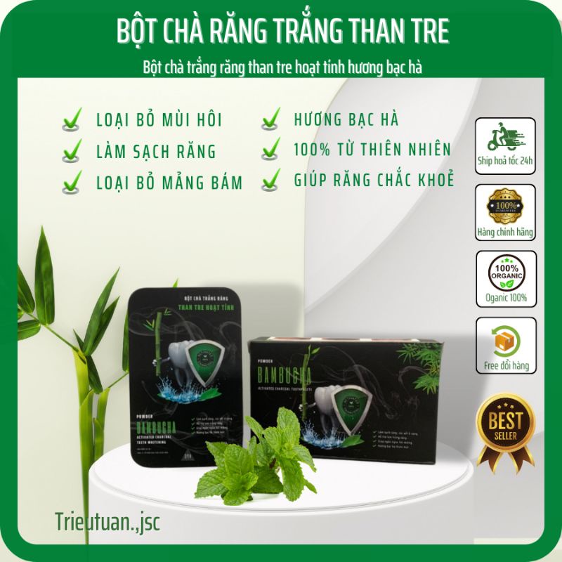 Bột Chà Răng Trắng Hương Bạc Hà Thơm Mát Bambucha