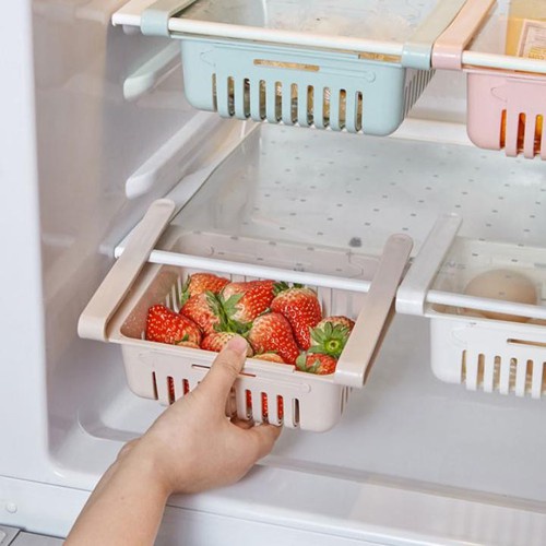 Khay Kéo Để Đồ Tủ Lạnh Đa Năng Điều Chỉnh Được Kích Thước. Kệ Nhựa Đa Năng Treo Gấp Gọn Co Giãn Tiện Lợi