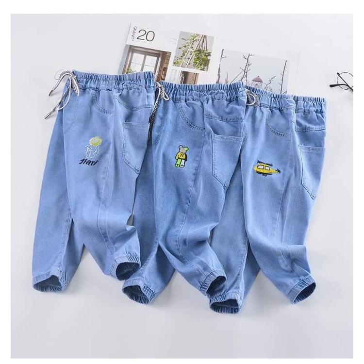Sỉ quần bò  siêu mềm cho bé trai và bé gái hình gấu ngộ nghĩnh size 8-43kg