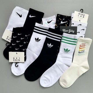 Tất/vớ thể thao Adidas 3kẻ sọc+Nike/cổ ngắn