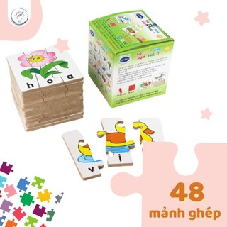 Bộ ghép hình học chữ - Đồ chơi gỗ thông minh sáng tạo cho bé