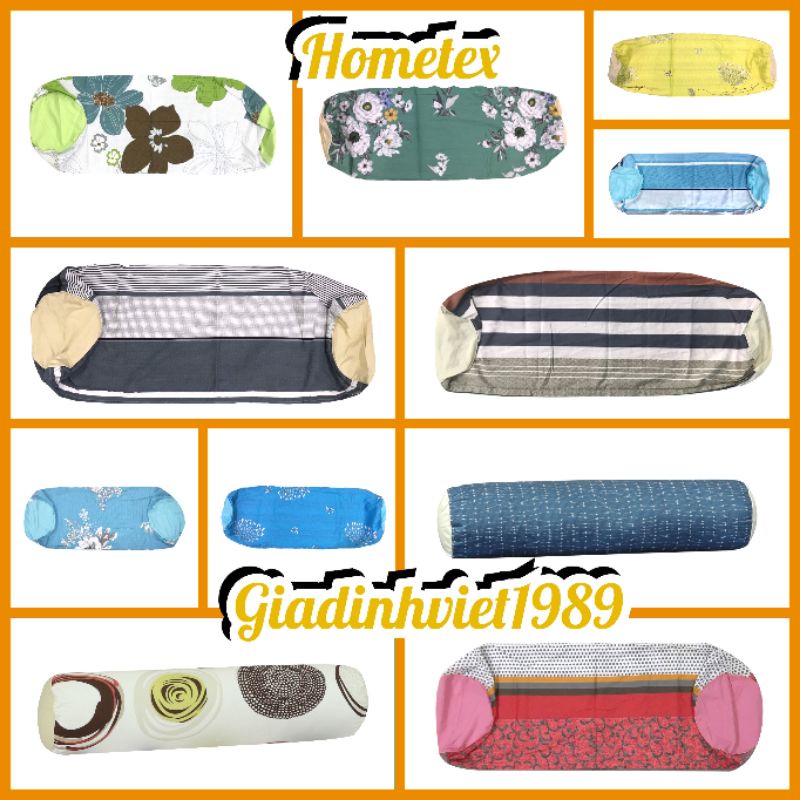 Áo Gối Ôm, Gối Ôm Vải Cotton Hoa Hometex 37x105cm Dây kéo