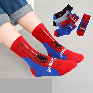 Set 5 đôi tất siêu nhân nhện đỏ cao cổ cho bé