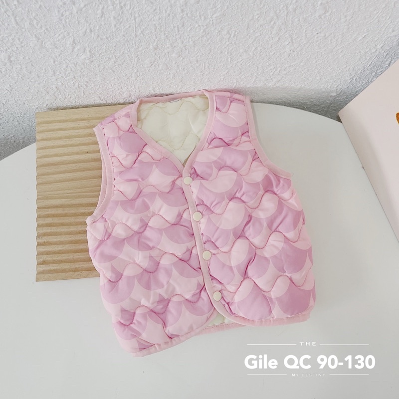 Áo gile phao trẻ em , áo khoác gile phao hoạ tiết xinh xắn cho bé trai bé gái 8-20kg