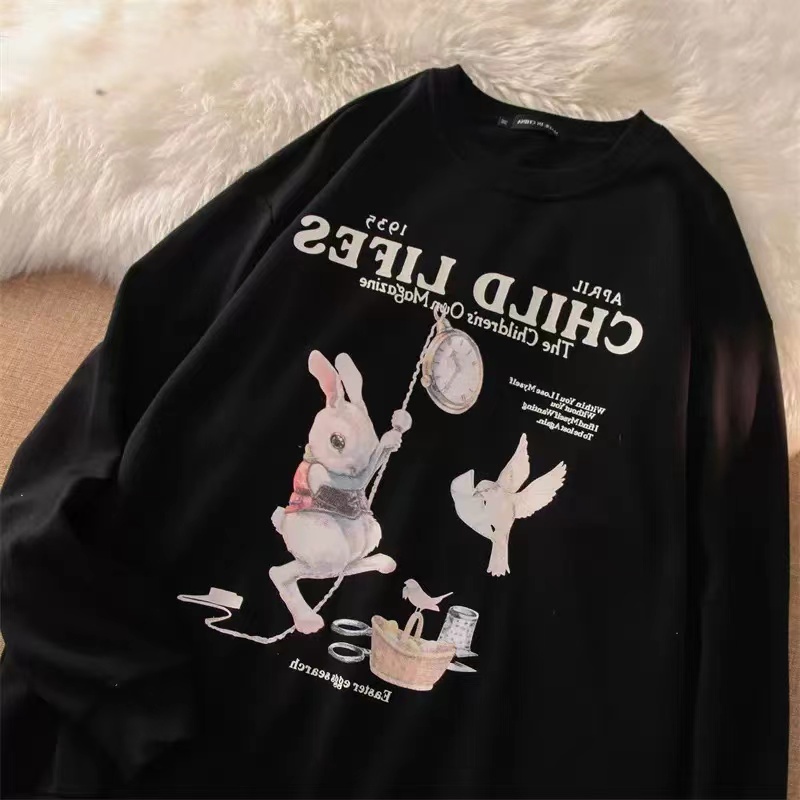 NRVP Mới Áo Thun Tay Dài Dáng Rộng In Chữ Phong Cách Hàn Quốc 2023