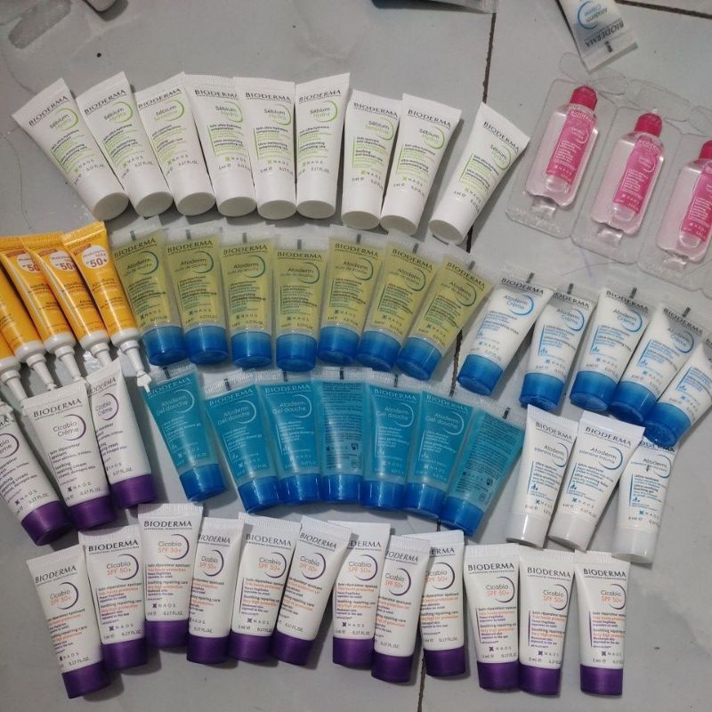 Mini size Các dòng Dưỡng ẩm Bioderma, sữa rửa mặt, kem mắt, toner, kem Cicabio, Hydra, sensitive, sữa tắm 5ml 50ml